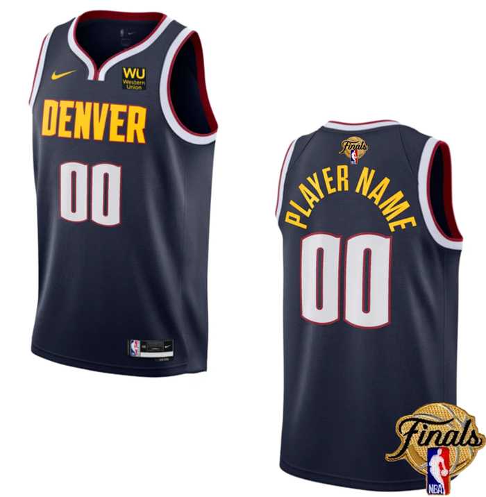 Men & Youth Customized Denver Nuggets Active Player Navy 2023 Finals Icon Edition Stitched Jersey